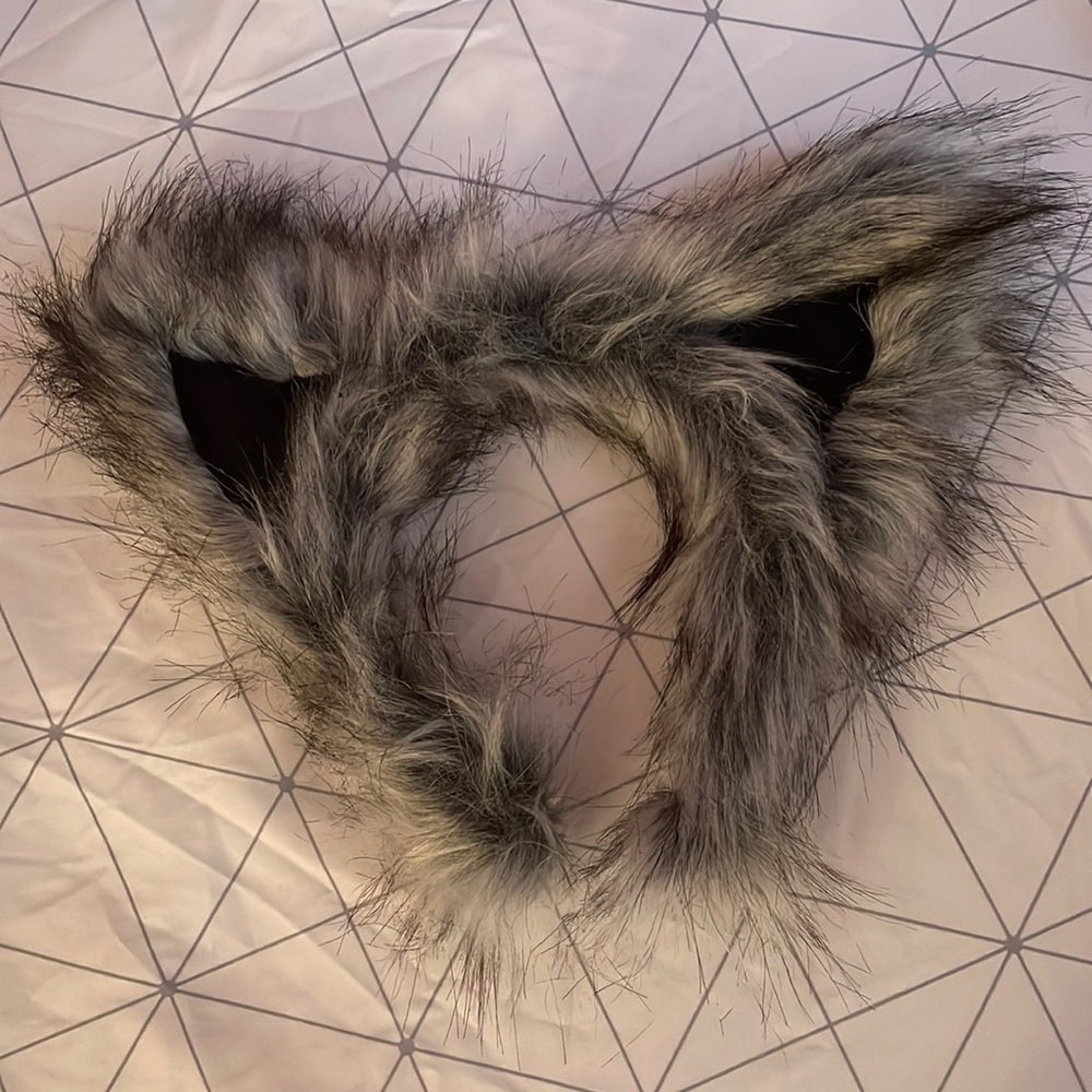 Grey Wolf Ear Headband